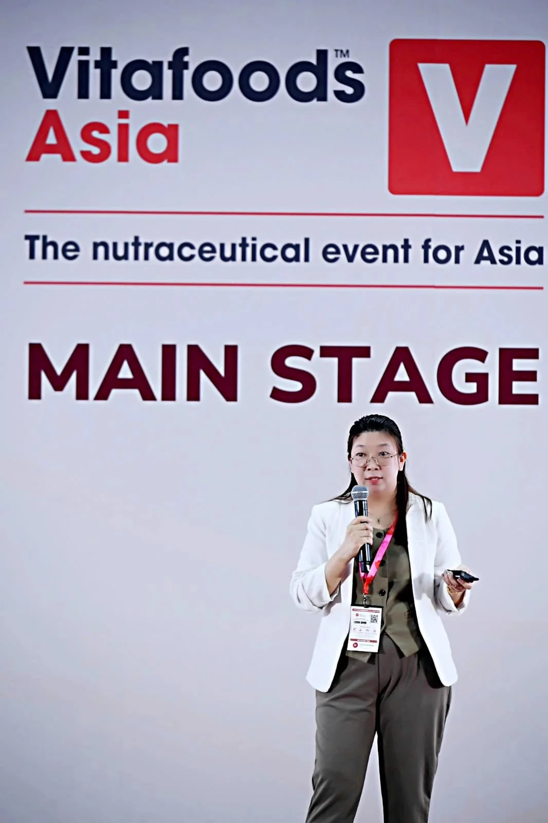 Ivy Ng speaking on the Vitafoods Asia main stage